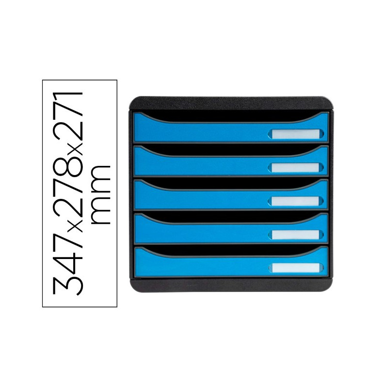 FICHERO CAJONES SOBREMESA EXACOMPTA BIG-BOX CLEAN SAFE 5 CAJONES AZUL