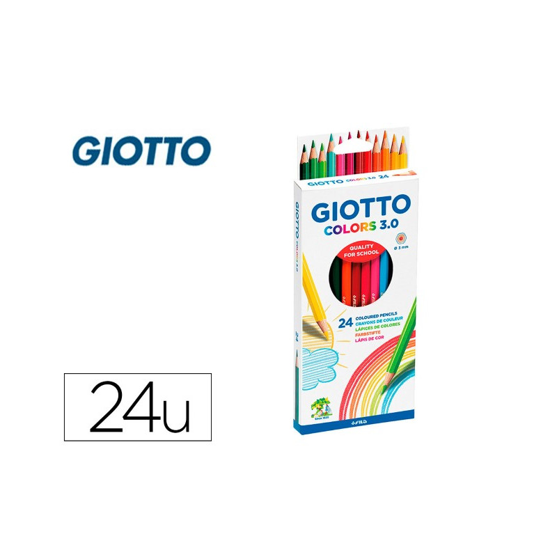 LAPICES DE COLORES GIOTTO COLORS 3.0 MINA 3 MM CAJA DE 24 COLORES SURTIDOS