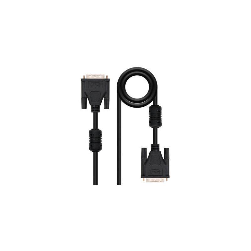 CABLE DVI NANOCABLE DUAL LINK 24+1/M-M COLOR NEGRO LONGITUD 5 M
