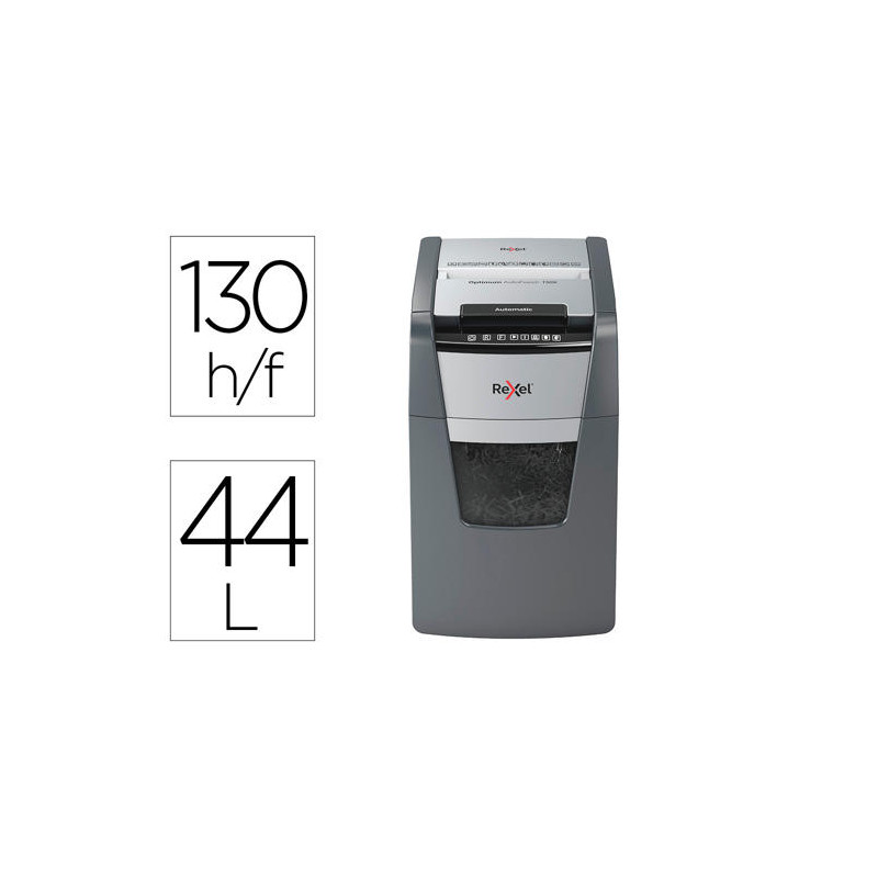 DESTRUCTORA DE DOCUMENTOS REXEL OPTIMUM AUTO+ 130X EU CAPACIDAD 130 HOJAS PARTICULAS DESTRUYE GRAPAS