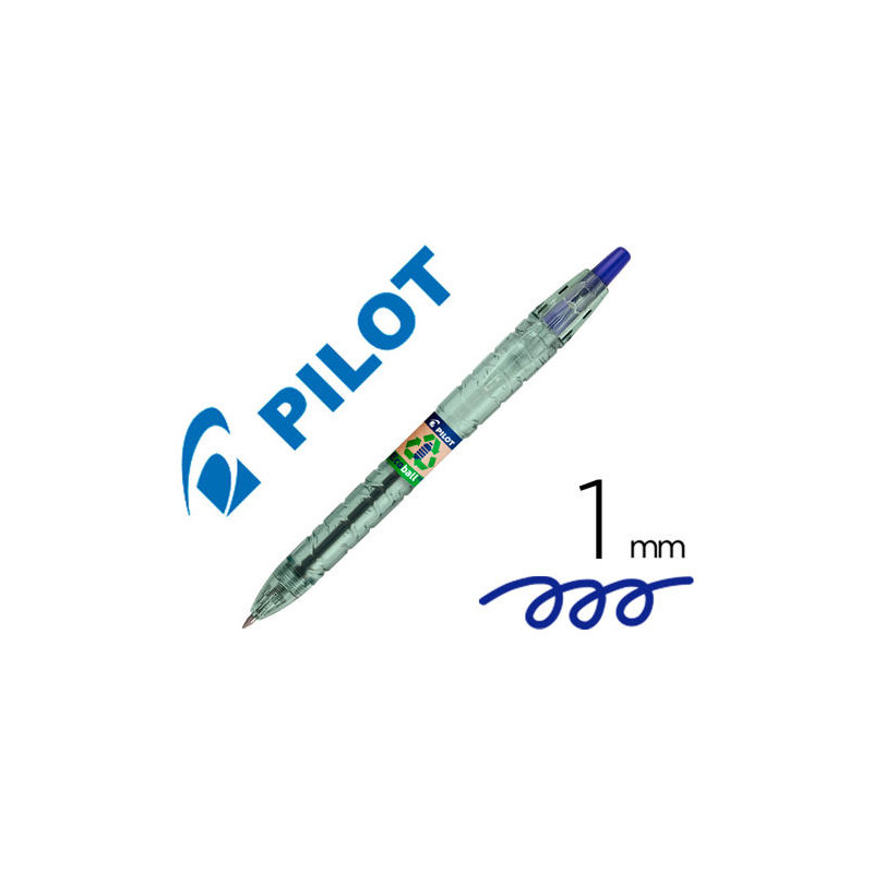 BOLIGRAFO PILOT ECOBALL PLASTICO RECICLADO TINTA ACEITE PUNTA DE BOLA 1 MM COLOR AZUL