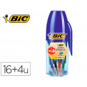 BOLIGRAFO BIC CRISTAL MEGA TUBO 16+4 UNIDADES COLORES SURTIDOS 8 AZULES / 5 NEGROS / 4 ROJOS/ 3 VERD