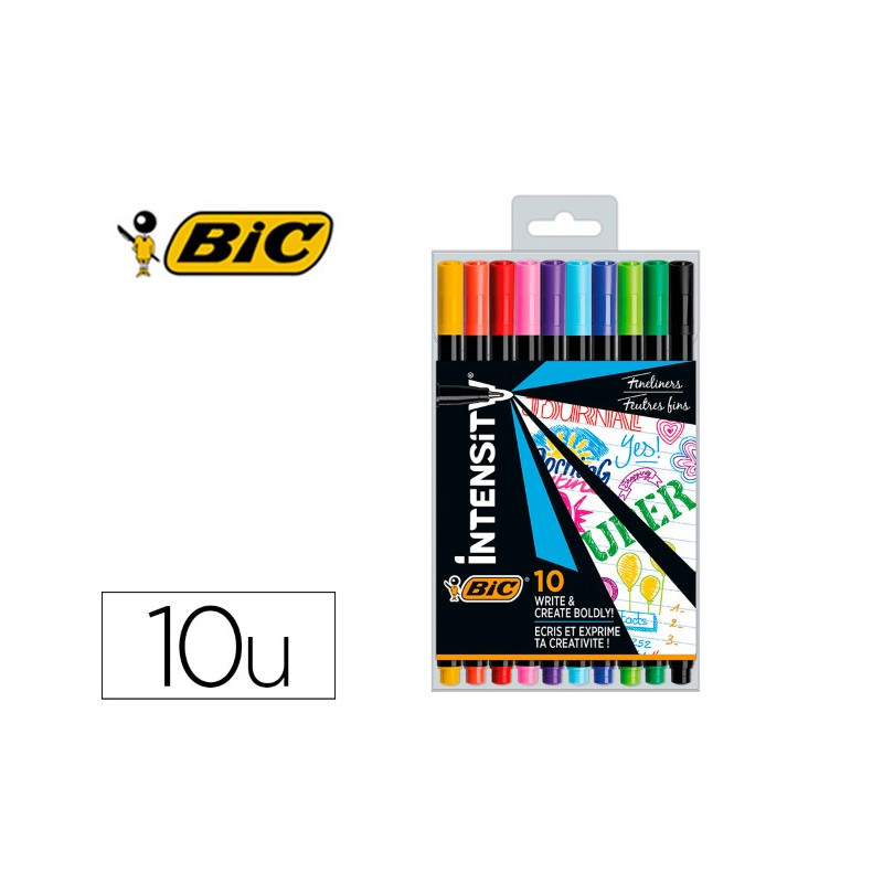 ROTULADOR BIC INTENSITY FINE PUNTA DE FIBRA 0,4 MM BLISTER DE 10 UNIDADES COLORES SURTIDOS