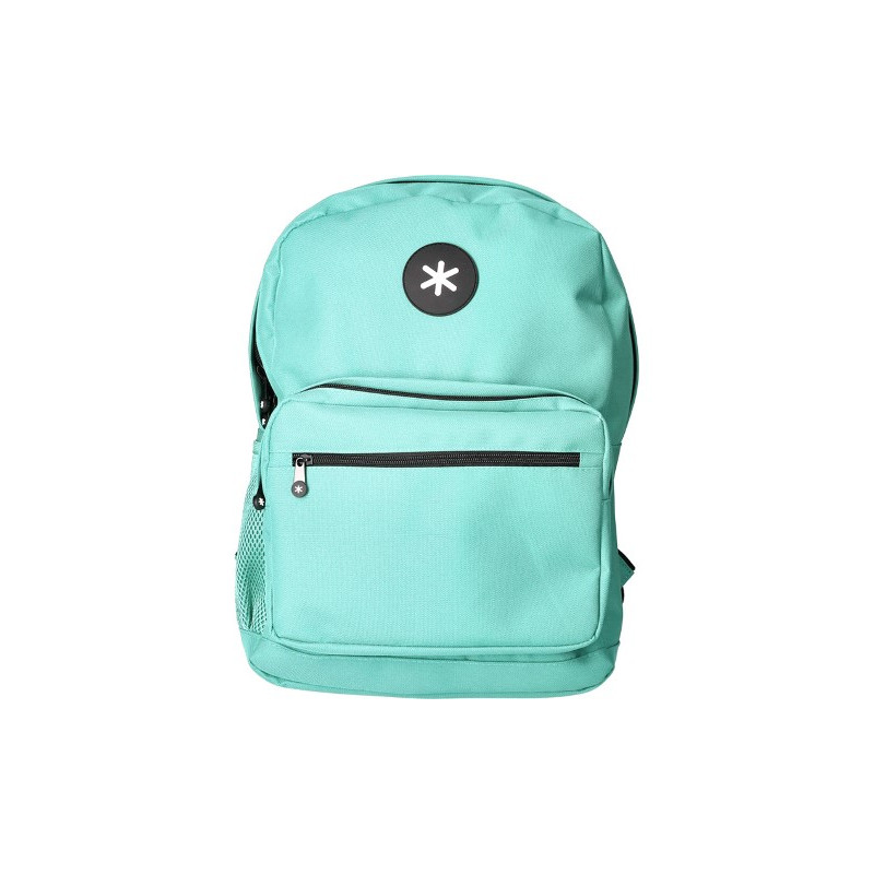 MOCHILA ANTARTIK CON ASA Y BOLSILLO FRONTAL CON CREMALLERA COLOR VERDE MENTA 320X140X430 MM