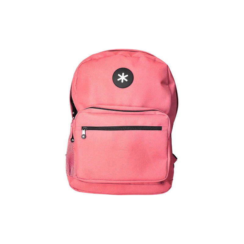 MOCHILA ANTARTIK CON ASA Y BOLSILLO FRONTAL CON CREMALLERA COLOR CORAL 320X140X430 MM