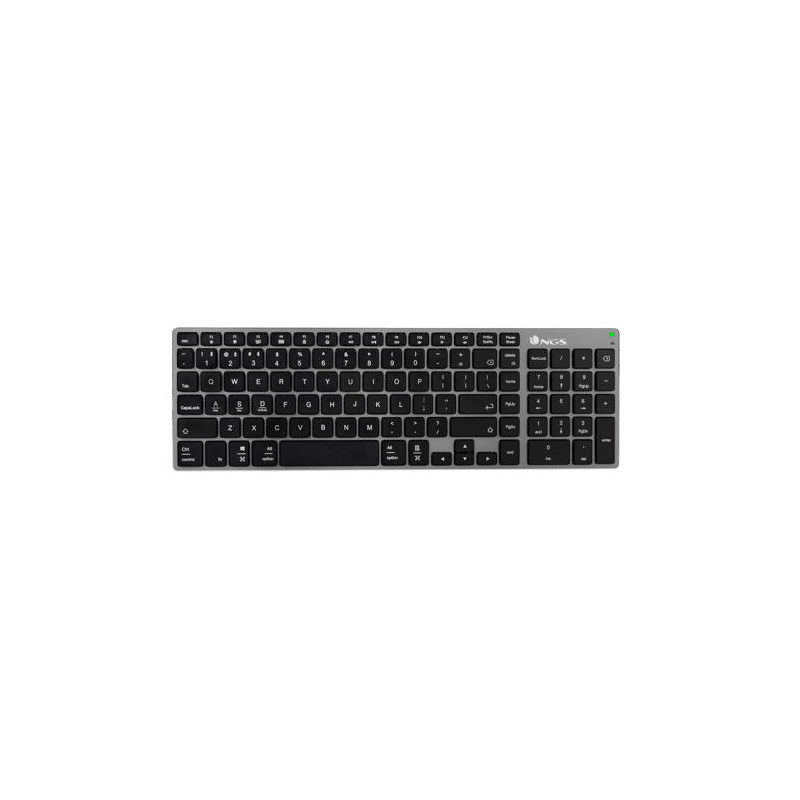 TECLADO NGS FORTUNE MULTIMODE INALAMBRICO 12 TECLAS MULTIMEDIA COLOR ALUMINIO 364X116X14 MM