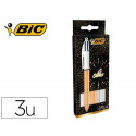 BOLIGRAFO BIC CUATRO COLORES SET REGALO 50 ANIVERSARIO 2 UNIDADES SHINE COLOR ORO MATE + 1 UNIDAD SH