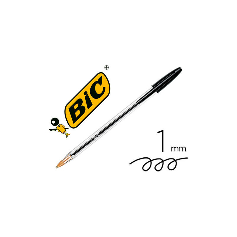 BOLIGRAFO BIC CRISTAL ORIGINAL TINTA NEGRA BOLSA DE 5 UNIDADES