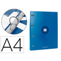 CARPETA ANTARTIK A4 FORRADA 4 ANILLAS 25 MM REDONDAS COLOR AZUL MARINO