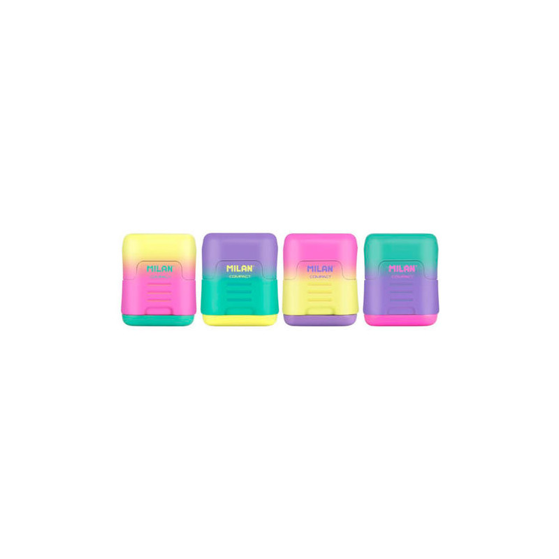 SACAPUNTAS MILAN COMPACT SUNSET PLASTICO 2 USOS COLORES SURTIDOS