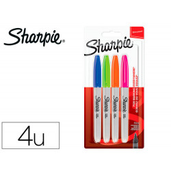 ROTULADOR SHARPIE PERMANENTE FINO BLISTER 4 UNIDADES COLORES FANTASIA SURTIDOS