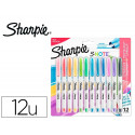 ROTULADOR SHARPIE PERMANENTE S-NOTE PUNTA BISELADA TRAZO 1,2 /3,87 MM BLISTER 12 UNIDADES COLORES SU