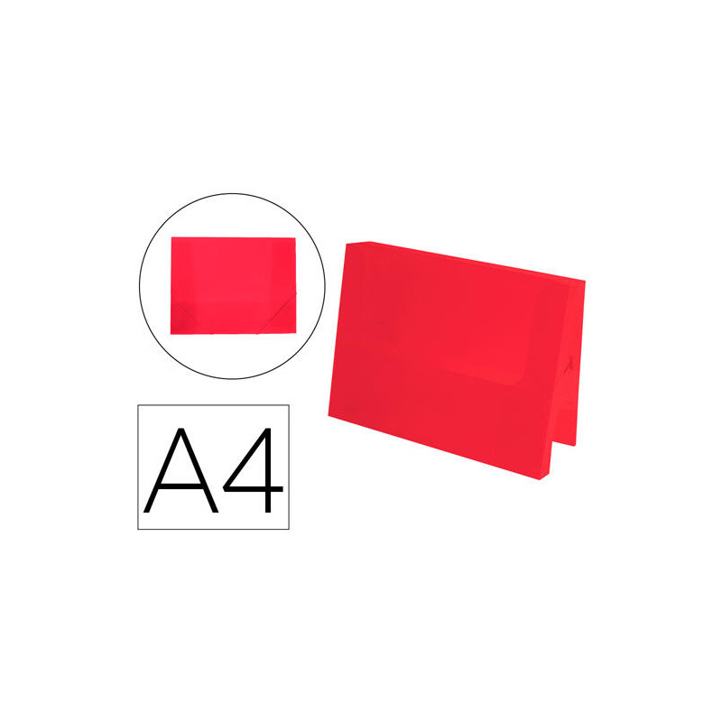 CARPETA LIDERPAPEL PORTADOCUMENTOS POLIPROPILENO DINA4 ROJO TRANSLUCIDO LOMO 50 MM