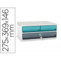 FICHERO CAJONES DE SOBREMESA CEP MOOV UP RECICLADO 80% CON CERRADURA 3 CAJONES COLOR AZUL/GRIS 275X3
