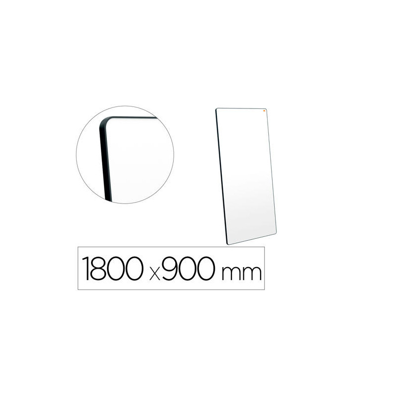 PIZARRA BLANCA NOBO MOVE&MEET EXTRAIBLE Y PORTATIL MARCO NEGRO DOBLE CARA MAGNETICA 1800X900 MM