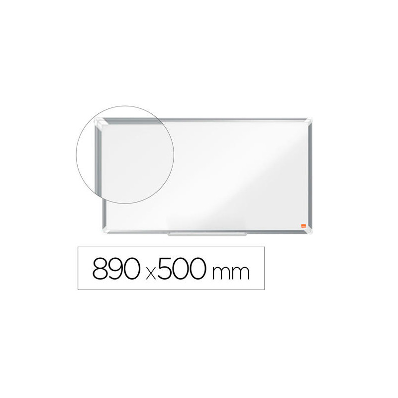 PIZARRA BLANCA NOBO PREMIUM PLUS ACERO LACADO FORMATO PANORAMICO 40" MAGNETICA 890X500 MM