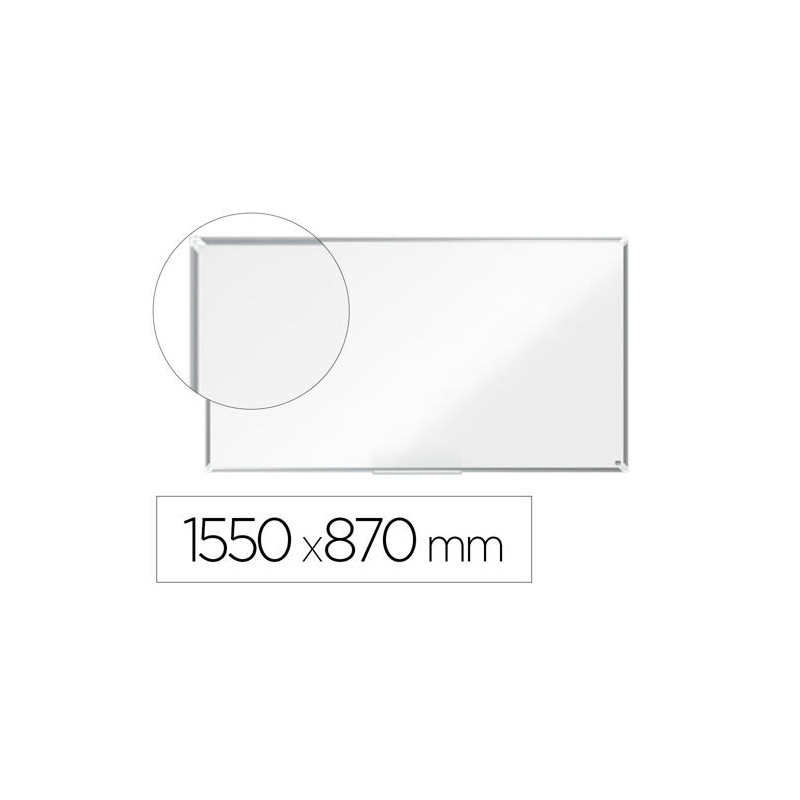 PIZARRA BLANCA NOBO PREMIUM PLUS ACERO LACADO FORMATO PANORAMICO 70" MAGNETICA 1550X870 MM