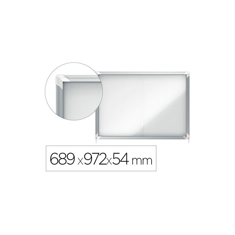 VITRINA DE ANUNCIOS NOBO PREMIUM PLUS MAGNETICA CON PUERTA CORREDERA 8 X DIN A4 689X972X54 MM