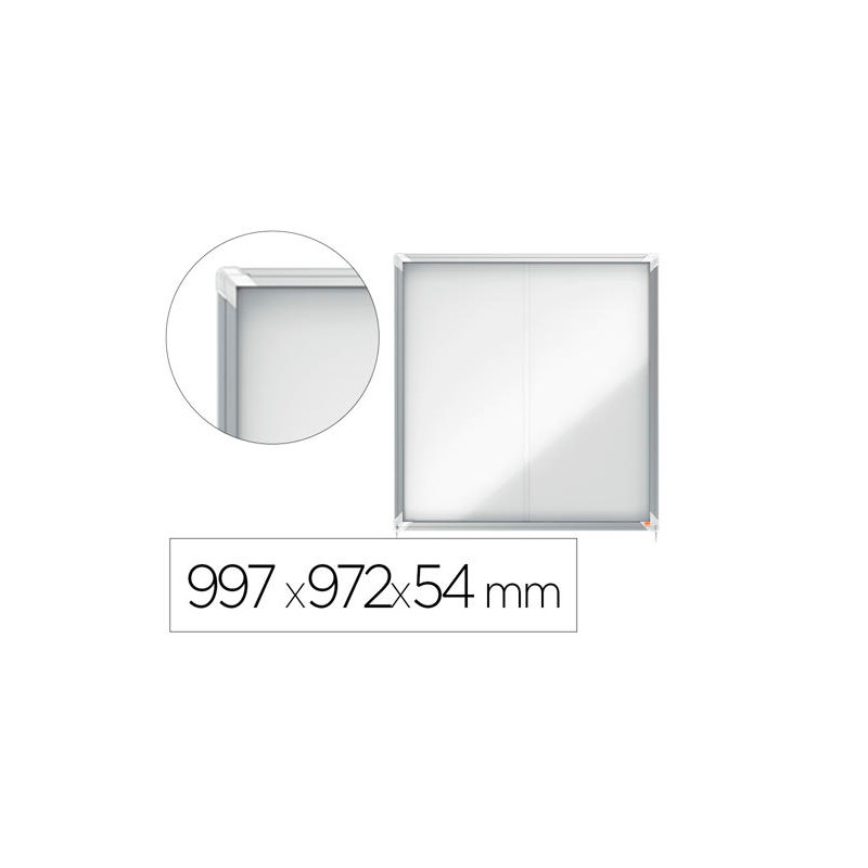 VITRINA DE ANUNCIOS NOBO PREMIUM PLUS MAGNETICA CON PUERTA CORREDERA 12 X DIN A4 997X972X54 MM