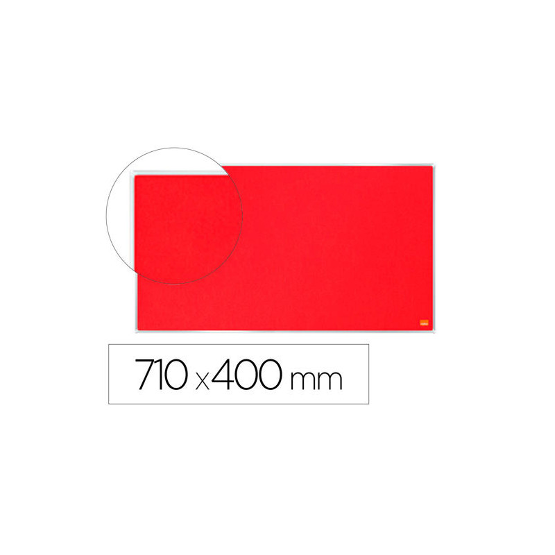 TABLERO DE ANUNCIOS NOBO IMPRESSION PRO FIELTRO ROJO FORMATO PANORAMICO 32" 710X400 MM