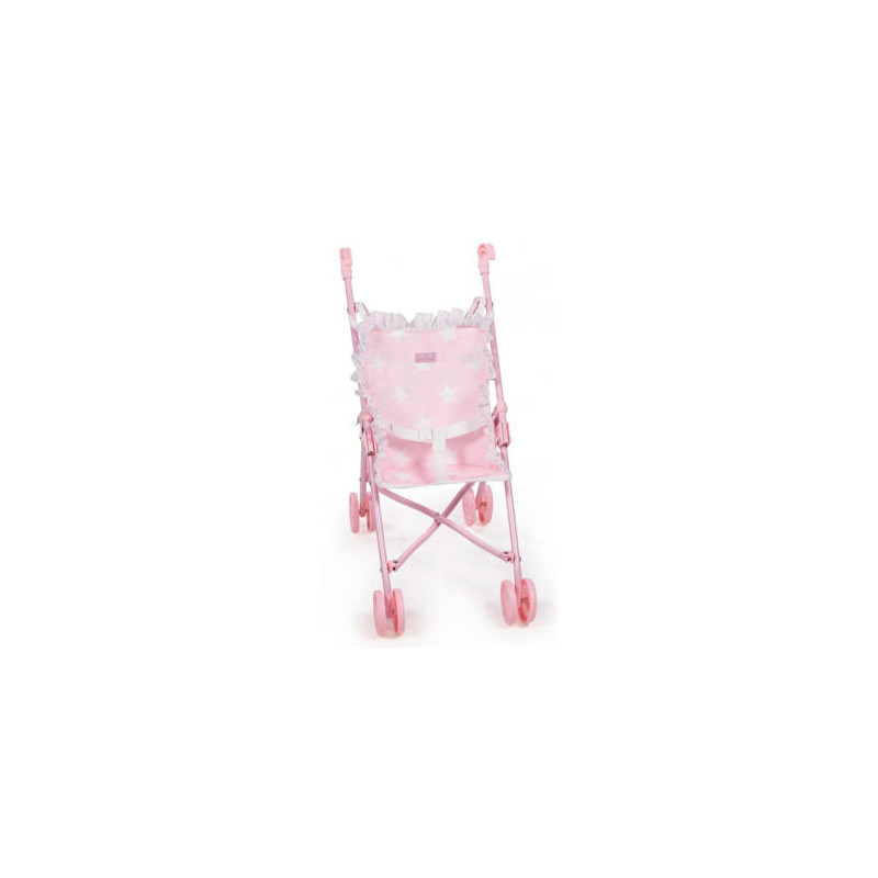 SILLA PEQUEÑA DE PASEO PARA MUÑECAS CARLOTA COLOR ROSA 550X270X410 MM