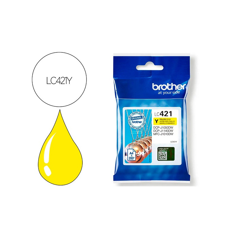INK-JET BROTHER LC421Y DCP-J1050DW / DCP-J1140DW / MFC-J10 AMARILLO 200 PAGINAS