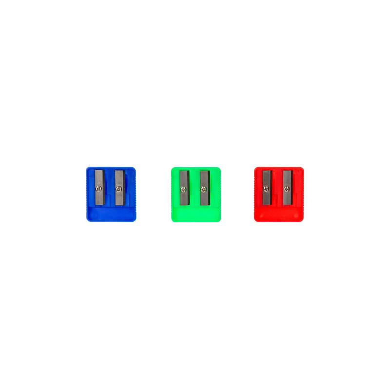 SACAPUNTAS LIDERPAPEL PLASTICO 2 USOS COLORES SURTIDOS