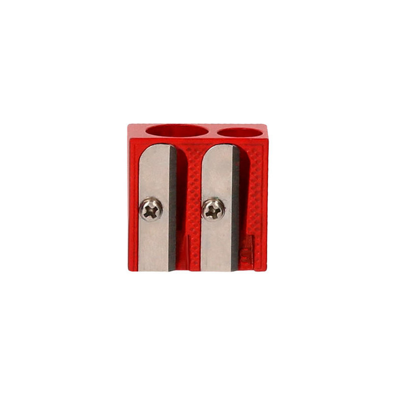 SACAPUNTAS LIDERPAPEL METALICO CUÑA 2 USOS COLOR ROJO