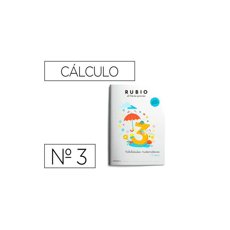 CUADERNO RUBIO HABILIDADES MATEMATICAS + 3 AÑOS