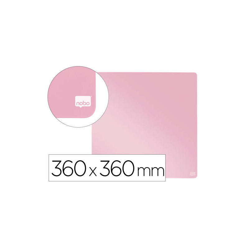 PIZARRA NOBO MAGNETICA PARA EL HOGAR COLOR ROSA 360X360 MM
