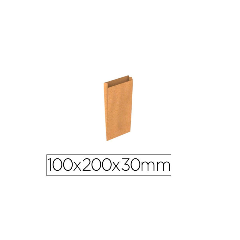 SOBRE PAPEL BASIKA KRAFT NATURAL LISO CON FUELLE XXS 100X200X30 MM PAQUETE DE 25 UNIDADES