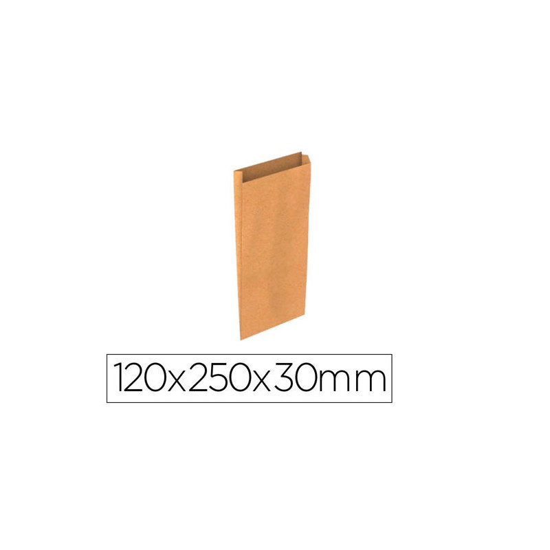 SOBRE PAPEL BASIKA KRAFT NATURAL LISO CON FUELLE XS 120X250X30 MM PAQUETE DE 25 UNIDADES