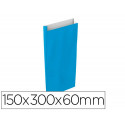 SOBRE PAPEL BASIKA CELULOSA CELESTE CON FUELLE S 150X300X60 MM PAQUETE DE 25 UNIDADES