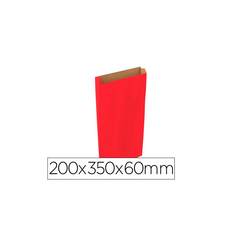SOBRE PAPEL BASIKA KRAFT ROJO CON FUELLE M 200X350X60 MM PAQUETE DE 25 UNIDADES