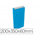 SOBRE PAPEL BASIKA CELULOSA CELESTE CON FUELLE M 200X350X60 MM PAQUETE DE 25 UNIDADES