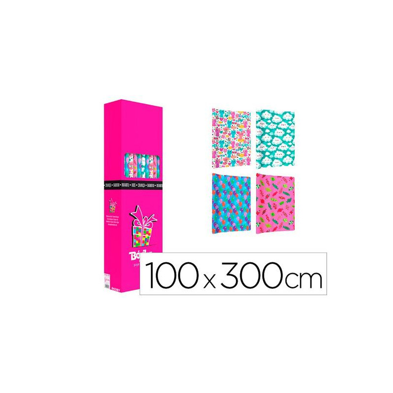 PAPEL DE REGALO BASIKA INFANTIL ROLLO ANCHO 1 M LONGITUD 3 MT DISEÑOS SURTIDOS