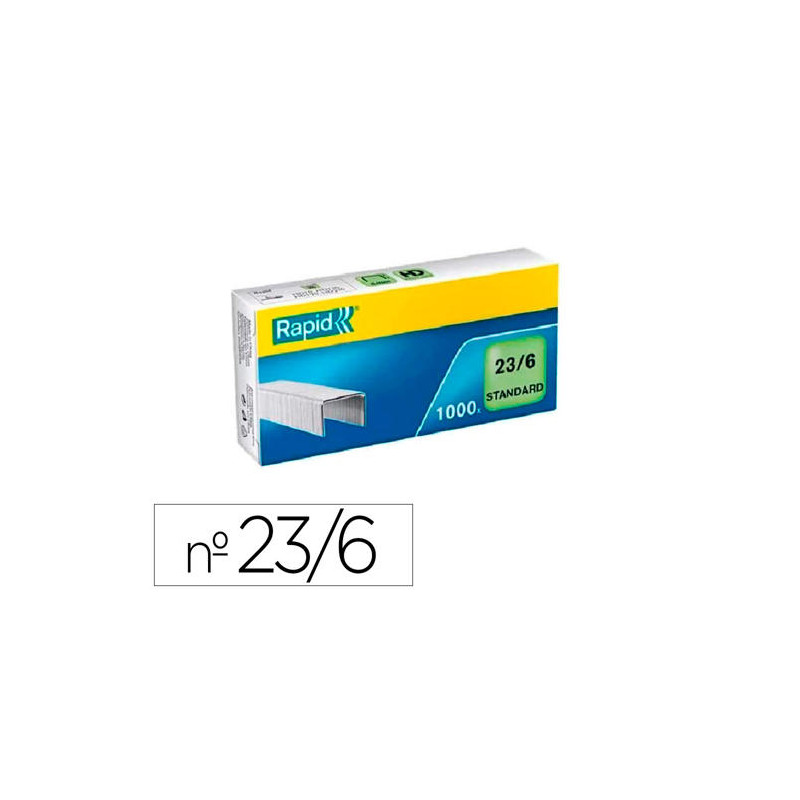 GRAPAS RAPID 23/6 MM GALVANIZADA CAJA DE 1000 UNIDADES