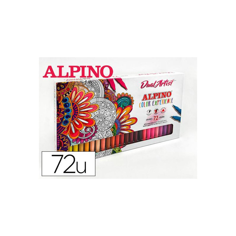 ROTULADOR ALPINO DUAL ARTIST DOBLE PUNTA COLOR EXPERIENCE ESTUCHE DE 72 UNIDADES COLORES SURTIDOS