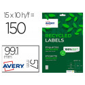 ETIQUETA ADHESIVA AVERY BLANCA PERMANENTE RECICLADA 100% PARAIMPRESORA LASER 99,1X57 MM CAJA DE 150 