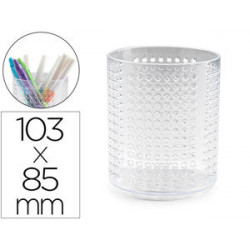 CUBILETE PORTALAPICES PLASTIFORTE ORGANIZER REDONDO TRANSPARENTE N 6 85X85X103 MM