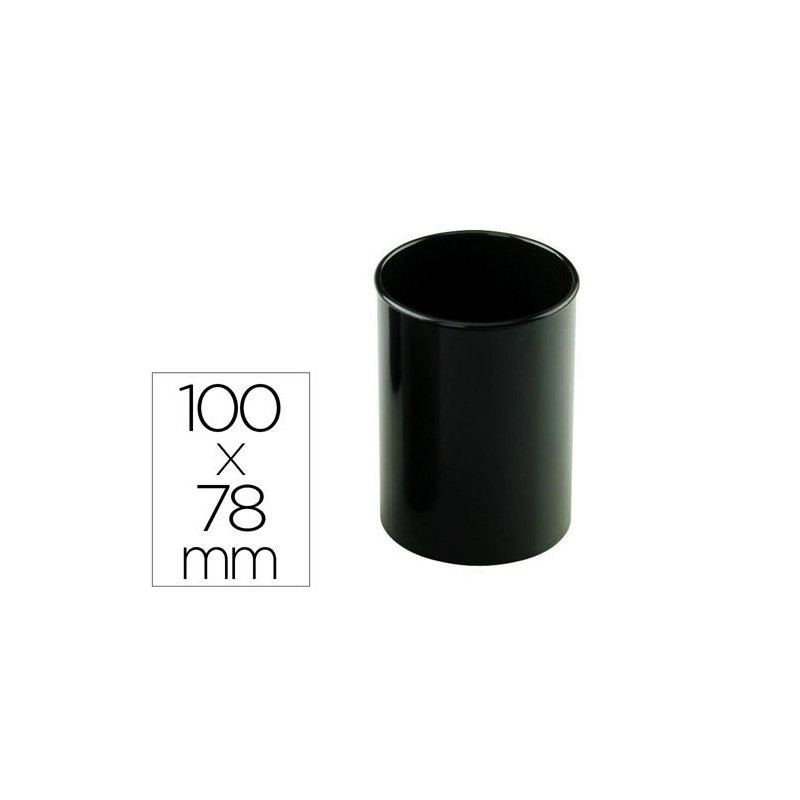 CUBILETE PORTALAPICES FAIBO PLASTICO RECICLADO COLOR NEGRO 78 MM DIAMETRO X 100 MM ALTO