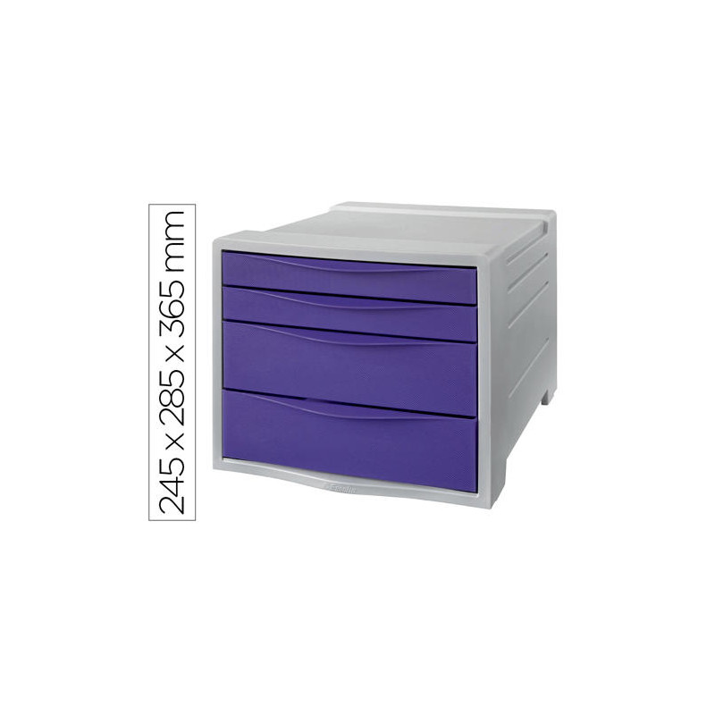 FICHERO CAJONES DE SOBREMESA ESSELTE COLOUR BREEZE PLASTICO 4 CAJONES COLOR LAVANDA
