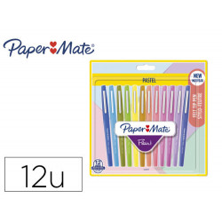 ROTULADOR PAPER MATE FLAIR PASTEL PUNTA DE FIBRA BLISTER DE 12 UNIDADES COLORES SURTIDOS