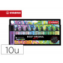 ROTULADOR STABILO BOSS FLUORESCENTE 70 ARTY LINE COLORES FRIOS ESTUCHE CARTON DE 10 UNIDADES COLORES