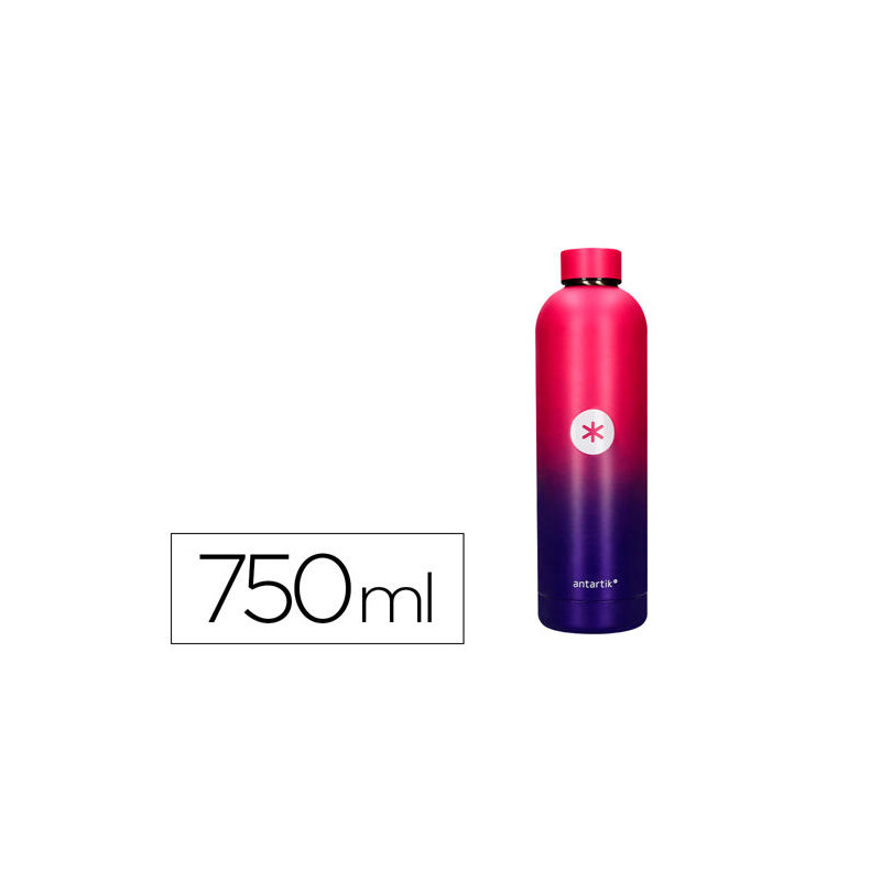 BOTELLA PORTALIQUIDOS ANTARTIK ISOTERMICA ACERO INOXIDABLE LIBRE DE BPA COLOURFUL LILA/ROSA 750 ML