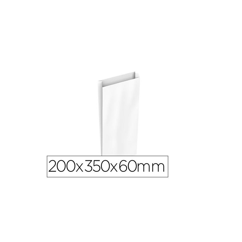 SOBRE PAPEL BASIKA CELULOSA BLANCO CON FUELLE M 200X350X60 MM PAQUETE DE 25 UNIDADES