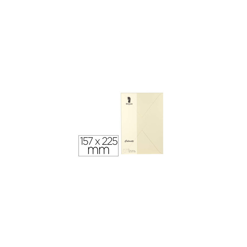 SOBRE ROSSLER COLORETTI C5 COLOR CREMA 157X225 MM PACK DE 5 UNIDADES