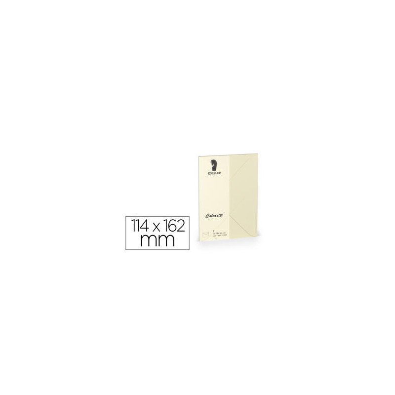 SOBRE ROSSLER COLORETTI C6 MINISTRO COLOR CREMA 114X162 MM PACK DE 5 UNIDADES