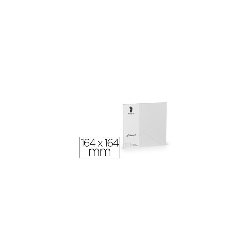 SOBRE ROSSLER COLORETTI CUADRADO GRANDE COLOR GRIS CLARO 164X164 MM PACK DE 5 UNIDADES