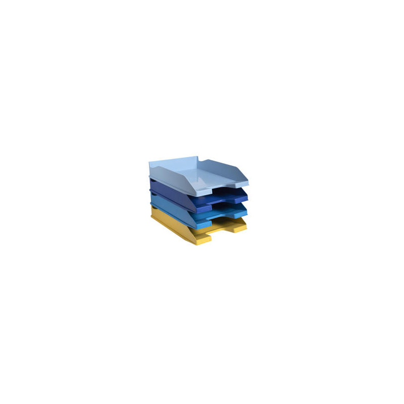 BANDEJA SOBREMESA EXACOMPTA BEE BLUE PLASTICO SET DE 4 UNIDADES COLORES SURTIDOS 346X254X243 MM